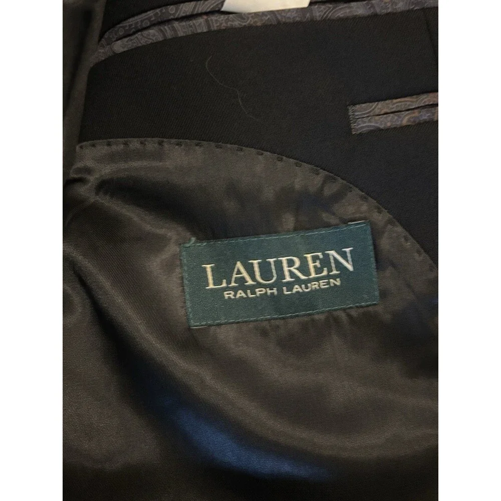 Ralph Lauren Polo Blazer Men’s 44R Black 100% Wool RN90736